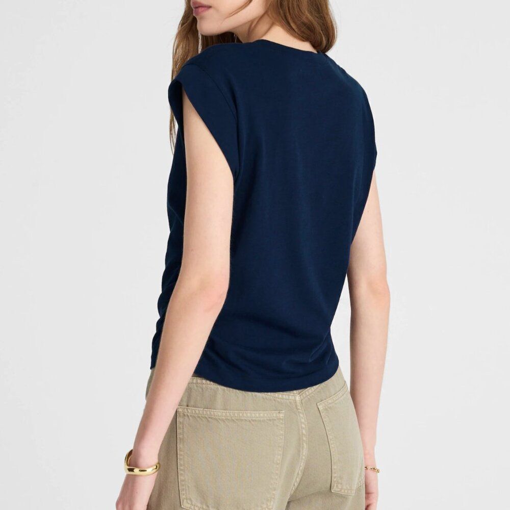 Madewell NJ787 Navy Blue side cinch muscle tee NWT size small NWT - Picture 4 of 9